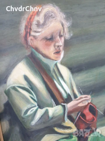 70x59см репродукция 1954г по Zorn 1901г/стара шведска картина масло върху фазер/женски портрет/рамка, снимка 2 - Картини - 50702506