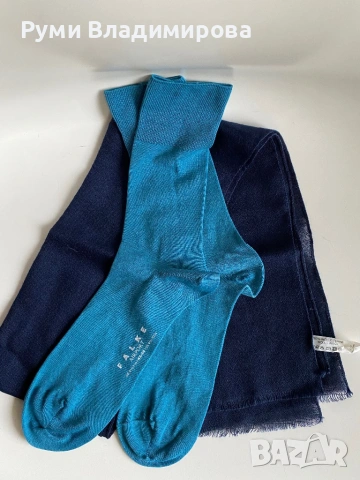 Мъжки, тъмносин, италиански шал от 100 % вълна