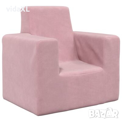 vidaXL Детски диван, розов, мек плюш（SKU:341838, снимка 1