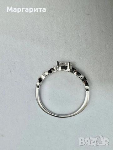 Сребърен пръстен с мойсанит (диамант) 0.5 карата, снимка 6 - Пръстени - 53205675