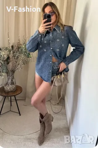 дънкова риза , снимка 7 - Ризи - 49175072