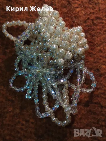 СТАРА РАЗКОШНА ПЕРЛЕН ТИП ОГЪРЛИЦА с ИСКРЯЩИ ПЛАНИНСКИ КРИСТАЛИ и ФИЛИГРАННА ЗАКОПЧАЛКА 47340, снимка 11 - Антикварни и старинни предмети - 47198780