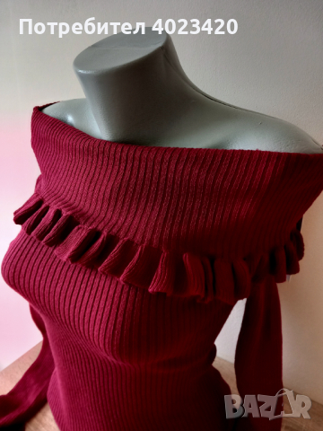 Дамска блуза  бордо, снимка 4 - Блузи с дълъг ръкав и пуловери - 44747627