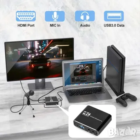 HDMI - USB 3.0 Video Capture Card Game Live Streaming видео кепчър, снимка 8 - Кабели и адаптери - 47901870