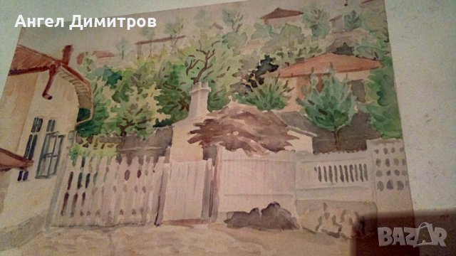 Ангел Ботев картина акварел 1949 г, снимка 2 - Картини - 38970560
