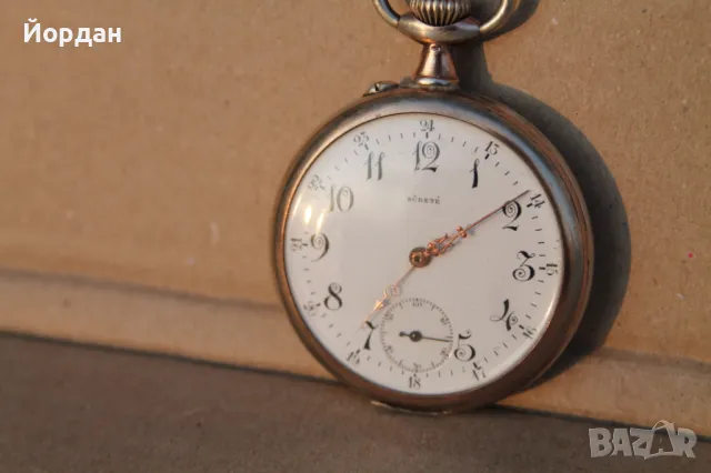 Швейцарски джобен сребърен часовник ''Surete'', снимка 5 - Антикварни и старинни предмети - 48720404