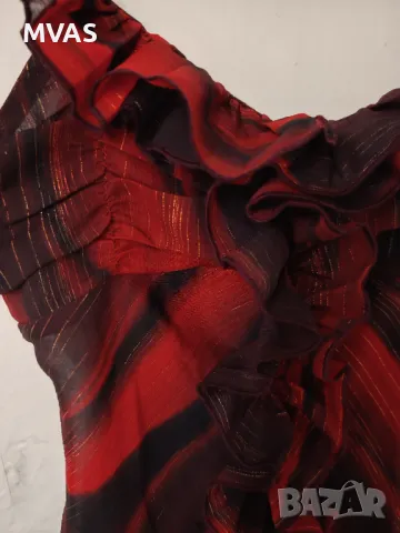 Нов дамски червен воален топ XS размер, снимка 3 - Корсети, бюстиета, топове - 49534756