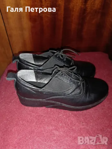 Нови черни дамски оксфордки от естествена кожа, снимка 2 - Дамски ежедневни обувки - 47953452