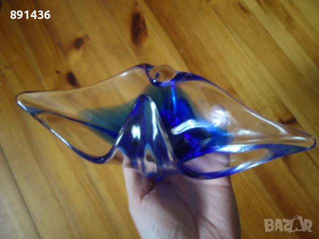 Стъклена германска бонбониера цветно стъкло, снимка 2 - Сервизи - 51014729