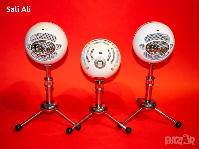 Logitech Blue Snowball бял USB кондензаторен микрофон запис стрийминг, снимка 2 - Микрофони - 51802405