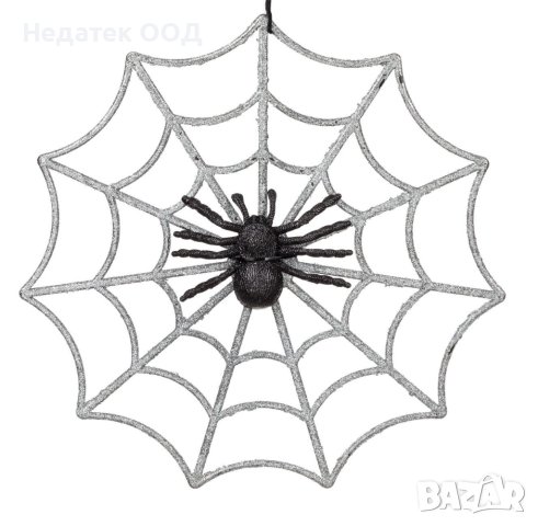 Декоративна паяжина с паяк, 26 см