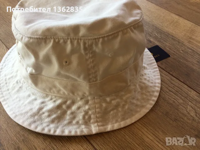 НОВА оригинална мъжка бяла шапка идиотка / bucket hat POLO RALPH LAUREN размер L / XL / 61 см от САЩ, снимка 15 - Шапки - 55900513