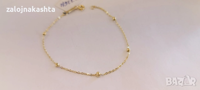 Нова-Златна гривна-0,88гр/14кр, снимка 7 - Гривни - 52735816