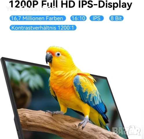 14" Touch монитор 1920x1200 IPS 100% sRGB, снимка 5 - Монитори - 53628640