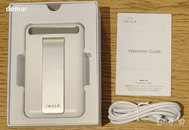 iWALK външна магнитна батерия с многоъглова регулируема стойка, Qi2 10000mAh 15W с LED дисплей, бяла, снимка 8 - Външни батерии - 49289094