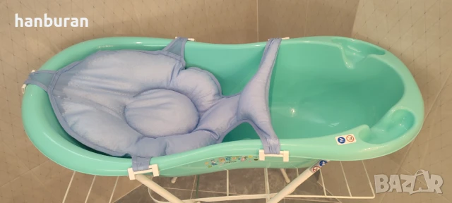 Бебешка вана със стойка и подложка за къпане., снимка 10 - За банята - 51263486
