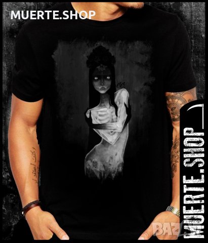 Черна тениска с щампа GHOST WOMAN