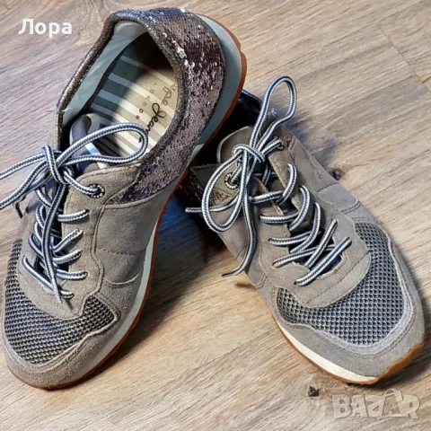 Дамски маратонки Pepe Jeans естествен велур, снимка 2 - Маратонки - 48335870