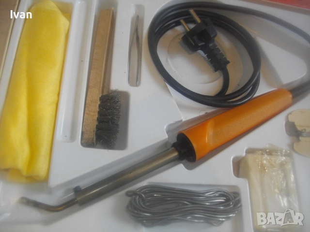 Немски оригинален комплект реотанов ел. поялник 40W старо качество ГДР Loten Hobby Technik , снимка 16 - Поялници и запояване - 51500980