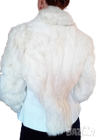 Бяло кожухче от естествена козина, снимка 4 - Якета - 44700370