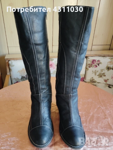 Черни дамски ботуши естествена кожа AICE 41 номер
