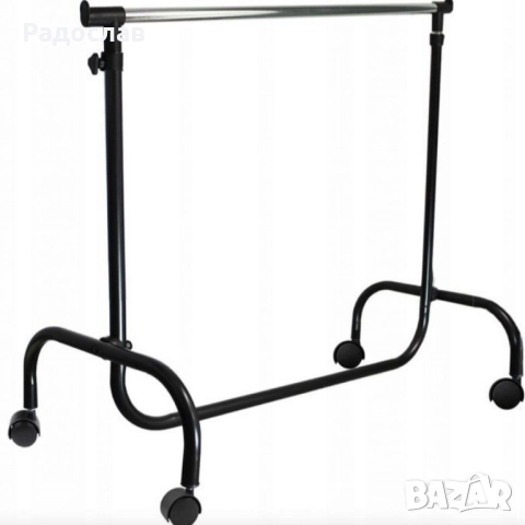 Регулируема метална закачалка на колелца – мобилен гардероб с регулируема височина!, снимка 4 - Закачалки - 52123470