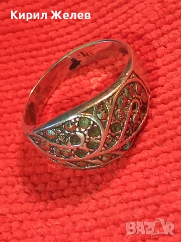 СТАР ФЛОРАЛЕН МАРКАЗИТЕН СРЕБЪРЕН ПРЪСТЕН СРЕБРО 925 ПРОБА 46811, снимка 11 - Антикварни и старинни предмети - 46423943