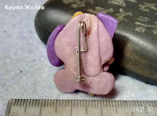 СИМПАТИЧНА КОЛЕКЦИОНЕРСКА ВИНТИДЖ ЗНАЧКА - КУЧЕНЦЕ Арт БРОШКА от ПОЛИМЕРНА ГЛИНА 48769, снимка 2 - Колекции - 48842327