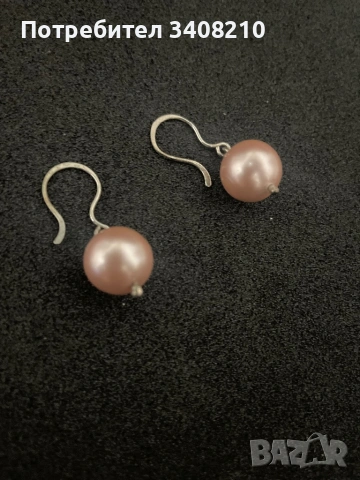 Сребърни обеци с цветни седефени перли