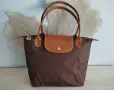 Longchamp Le Pliage  - размер М, дълги дръжки. Кафява, снимка 1