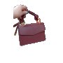Малка дамска чанта с къса дръжка с възли 23х15х6см Черна и бордо, снимка 1
