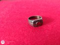 Мъжки пръстен - червен камък, снимка 1 - Пръстени - 40615475