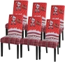 Коледни калъфи за столове червено бяло сет 6 броя, снимка 1