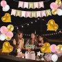 Нова Декорация Розови златни Бели балони Украса Рожден ден Парти, снимка 2