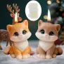 3D голямо усмихнато коте котка силиконов молд форма свещи гипс сапун смола фондан декорация торта , снимка 1