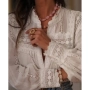 Дамска Бяла риза с английска дантела, снимка 3