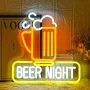 Нова Неонова LED табела Beer за бар, стена, мъжка стая 33x32 см знак, снимка 1