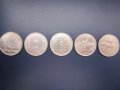 Първите 5 двадесет и пет центови монети от серията ”50 щата на Америка“ 1999г.