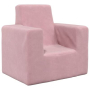 vidaXL Детски диван, розов, мек плюш（SKU:341838, снимка 1 - Други стоки за дома - 44553016