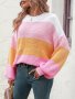 Дамски моден пуловер с цветни блокове, 3цвята - 023, снимка 9