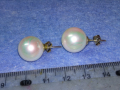 ПРЕКРАСНИ ПЕРЛЕНИ СРЕБЪРНИ ОБЕЦИ СРЕБРО 925 с ГОЛЯМА ИСТИНСКА КУЛТИВИРАНА ЯПОНСКА ПЕРЛА 43762, снимка 7