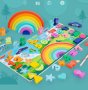 НОВО Дървена интерактивна 5 в 1 игра с магнити, дъга, числа, знаци и фигури , снимка 3