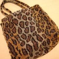 стара дамска чанта от стъклени мъниста леопард, снимка 8 - Антикварни и старинни предмети - 41710335