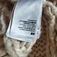 Дамски елек плетен цвят бежов H&M, снимка 7 - Сака - 44821296