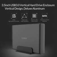 Orico кутия за диск Storage - Case - 3.5 inch Vertical, USB3.0, Power adapter, UASP, black - 7688U3-, снимка 5 - Външни хард дискове - 44783846