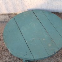 Дървена синя маса за битов кът, снимка 3 - Антикварни и старинни предмети - 44436023
