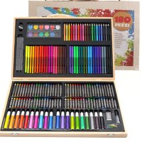 Креативен комплект за рисуване с 180 части в елегантен дървен куфар, снимка 9 - Рисуване и оцветяване - 41900383