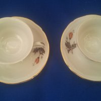 Две ретро чашки и чинийки за кафе, Видин, снимка 4 - Чаши - 39409127