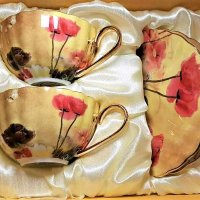 Луксозни  чаши за кафе и чай от изящен костен порцелан, снимка 13 - Подаръци за жени - 27212439