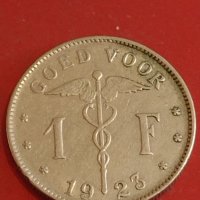 Две монети 1 франк 1923г. Белгия / 1 крона 1965г. Норвегия за КОЛЕКЦИОНЕРИ 26304, снимка 2 - Нумизматика и бонистика - 44350774